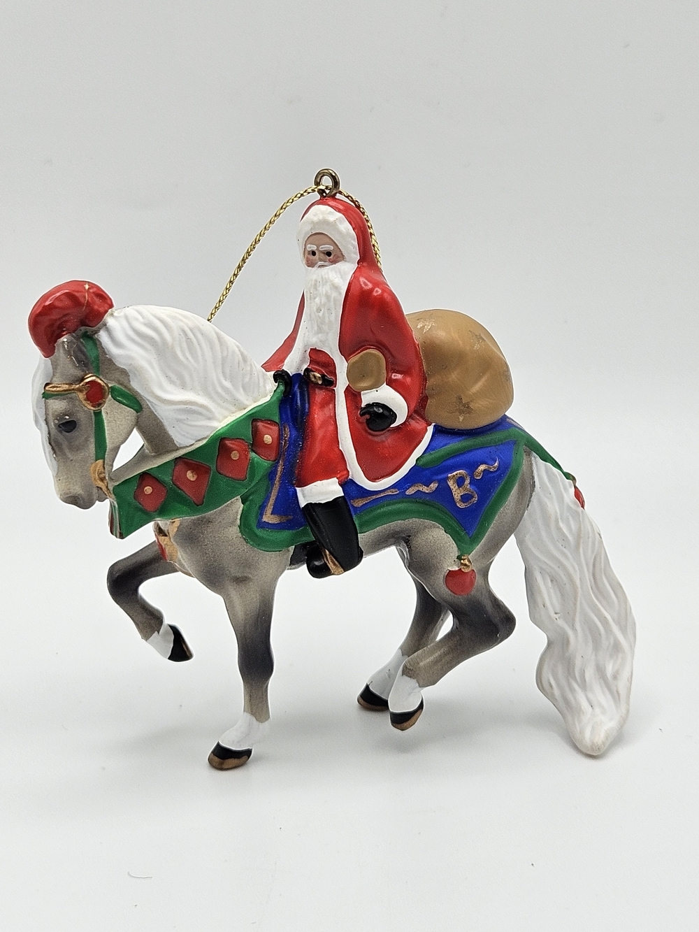 VINTAGE Breyer Father Christmas Santa Dappled Grey Horse Ornament 1999 VTG